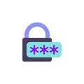 Data encryption flat icon