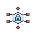 Color illustration icon for Data Encryption, gadget and technology