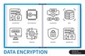 Data encryption infographics linear icons collection Royalty Free Stock Photo
