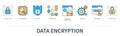 Data encryption infographics in minimal flat line style Royalty Free Stock Photo
