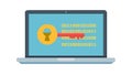 Data Encryption Key on Laptop Screen Vector, vector design Generative AI Royalty Free Stock Photo