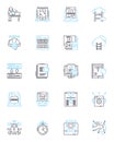 Data Encryption linear icons set. Cryptography, Security, Privacy, Algorithms, Keys, Encryption, Decryption line vector Royalty Free Stock Photo