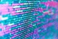 Data encryption security code on a computer display. PHP development, software site code. Developer working on program codes in Royalty Free Stock Photo