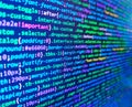Data encryption security code on a computer display. Tensorflow AI concept. Data encryption security code on a computer display, Royalty Free Stock Photo