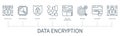 Data encryption vector infographic in minimal outline style Royalty Free Stock Photo