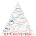 Data Encryption vector word cloud, made with text only. Royalty Free Stock Photo