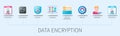 Data encryption web vector infographics in 3d style Royalty Free Stock Photo