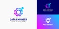 Logo design data engineer gears Royalty Free Stock Photo
