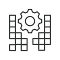 Data engineering icon in line design. analytics, grid, structure, organization, process, engineering, modeling on white background Royalty Free Stock Photo