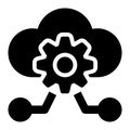 Cloud Platform, Cloud Computing, Internet of Things Glyph Solid Icon Royalty Free Stock Photo