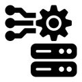 Database System, Data Architecture Glyph Solid Icon