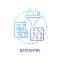 Data entry blue gradient concept icon Royalty Free Stock Photo