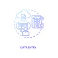 Data entry blue gradient concept icon