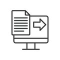 Data entry icon in line design. data input, document upload, information processing on white background vector. Data entry Royalty Free Stock Photo