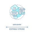 Data entry turquoise concept icon