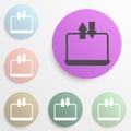 data exchange from a computer badge color set. Simple glyph, flat vector of web icons for ui and ux, website or mobile application Royalty Free Stock Photo