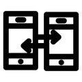 Data exchange, data sending Bold Outline vector icon which can be easily modified do edit Royalty Free Stock Photo
