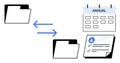 Data Exchange Between Folders Highlighting Annual File Management and Record Organization Royalty Free Stock Photo