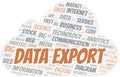 Data Export vector word cloud, made with text only.