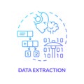 Data extraction blue gradient concept icon Royalty Free Stock Photo