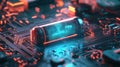 Data extraction from unstructured documents using AI-powered document analysis algorithms, futuristic digital interface Royalty Free Stock Photo