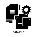 data file icon, black vector sign with editable strokes, concept illustration Royalty Free Stock Photo
