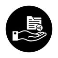 Data, file, share icon. Black vector graphics Royalty Free Stock Photo