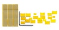 data files folders yellow laptop starage - 3d rendering