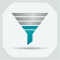 Data Filter and Sales Funnel Vector Icon Royalty Free Stock Photo