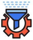Data filter settings. Computer analysis technology icon