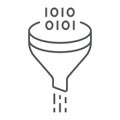 Data filter thin line icon, data and analytics Royalty Free Stock Photo