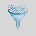 Data Filtering and Analysis Funnel Icon Royalty Free Stock Photo