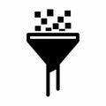 Data Filtering and Processing Funnel Icon Royalty Free Stock Photo