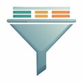 Data Filtering and Sales Funnel Icon Royalty Free Stock Photo