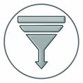 Data Filtering and Sorting Funnel Icon Royalty Free Stock Photo