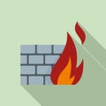 Data firewall icon, flat style Royalty Free Stock Photo