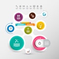 Data Flow Chart. Vector Circle Labels Set