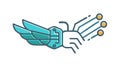 Data Flow Circuit Winged Design, Digital Transformation, vector design Generative AI Royalty Free Stock Photo