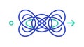 Data Flow Complex Process Icon: Intertwined Loops, System, Cycle vector design Generative AI Royalty Free Stock Photo