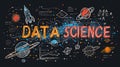 Data flow concept, big data technology and data science illustration, visualizing complex information. Generative AI Royalty Free Stock Photo
