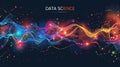 Data flow concept, big data technology and data science illustration, visualizing complex information. Generative AI Royalty Free Stock Photo