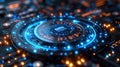 Data flow concept, big data technology and data science illustration, visualizing complex information. Generative AI Royalty Free Stock Photo