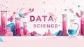 Data flow concept, big data technology and data science illustration, visualizing complex information. Generative AI Royalty Free Stock Photo