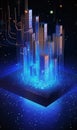 Data flow concept. Neural network for artificial intelligence. Data mining. Business analytics. Royalty Free Stock Photo