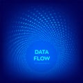 Data Flow. Digital Code. Binary data flow. Big data. Virtual tunnel warp. Coding, programming or hacking concept. Computer science Royalty Free Stock Photo