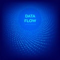 Data Flow. Digital Code. Binary data flow. Big data. Virtual tunnel warp. Coding, programming or hacking concept. Computer science Royalty Free Stock Photo