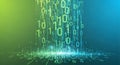 A data flow or digital rain evoking elements of computer coding and Royalty Free Stock Photo