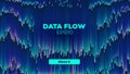 Data flow down stream. Rain trail digital background