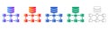 Data Flow Network Icon with Downward Arrows for Processing Royalty Free Stock Photo