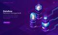 Data flow, network manager isometric concept